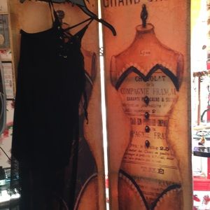 Long black netted dress shorts underneath sexy